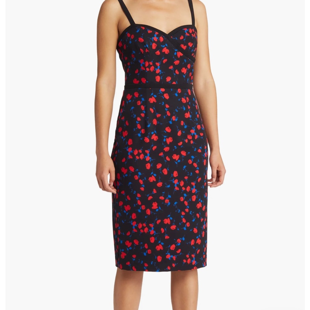 Daria Floral Sweetheart Neck Cocktail Dress